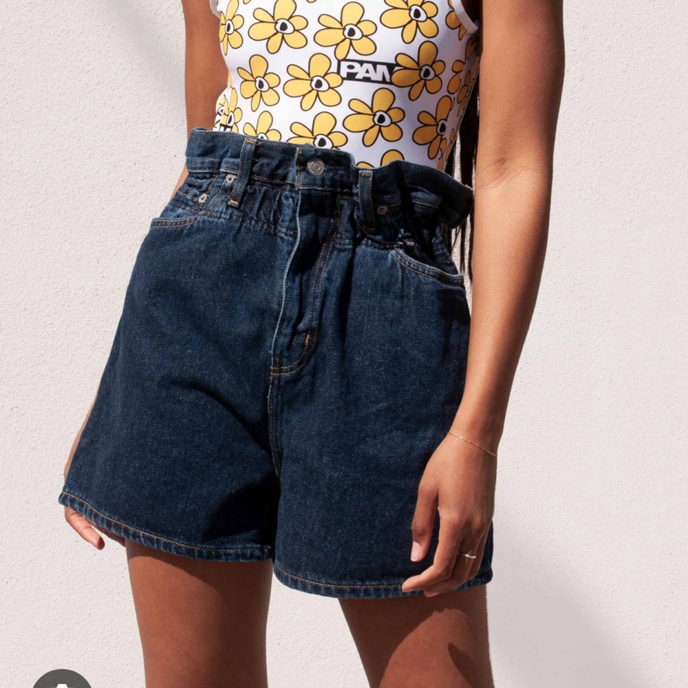 Levi’s x Ganni Dark Wash Shorts Special Edition Collab Size 26 NWT